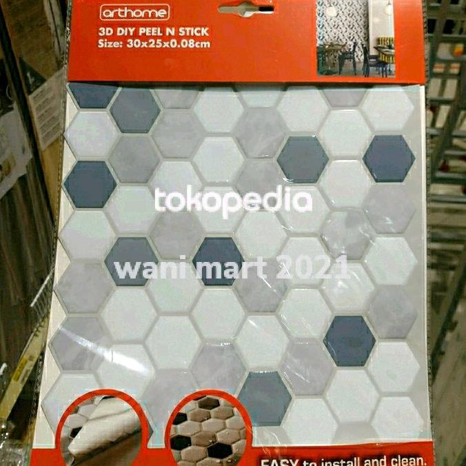 diy stiker dinding pengganti keramik 30 X 25 cm TAHAN AIR hexagon