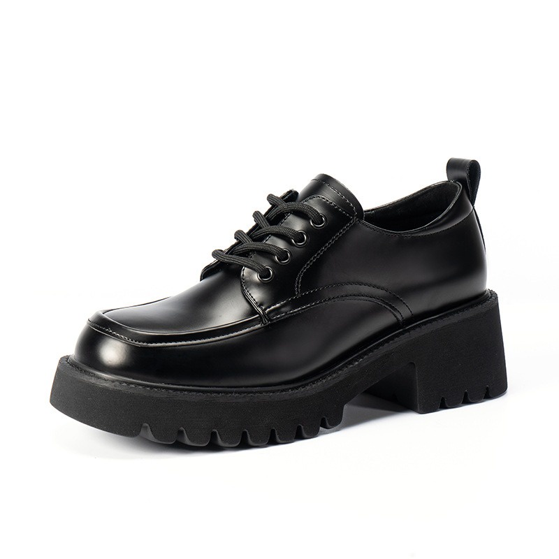 Sepatu Kerja Wanita Hitam Tali Korean Design Sepatu Oxford Perempuan Boots Fashion Docmart Hak Platform Casual Look SK-045