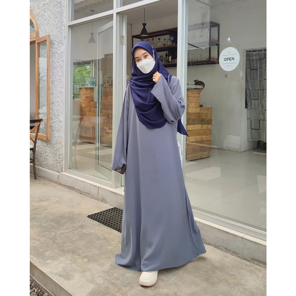 ABAYA UMROH / ABAYA JETBLACK / ABAYA TURKI / FUNNY ABAYA WARNA SAGE MATCHA / ORIGINAL BY UZMA HIJAB