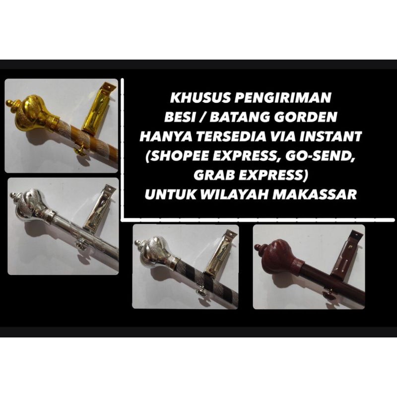 Besi Gorden SET ( LENGKAP TUTUP DAN STAND) / Batang Gorden Set / Besi Gorden / Rel Gorden