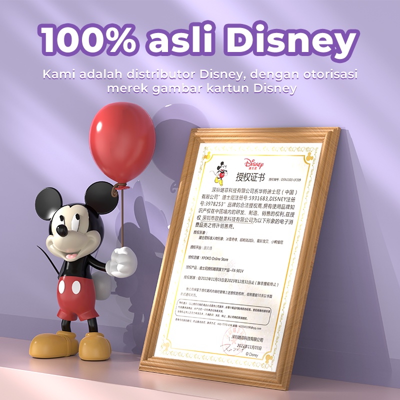 TWS Disney Headset Bluetooth 5.1Musik Earphone Mendukung Android/IOS iPhone oppo Samsung With Microphone HIFI Stereo Earbuds 100% Ori