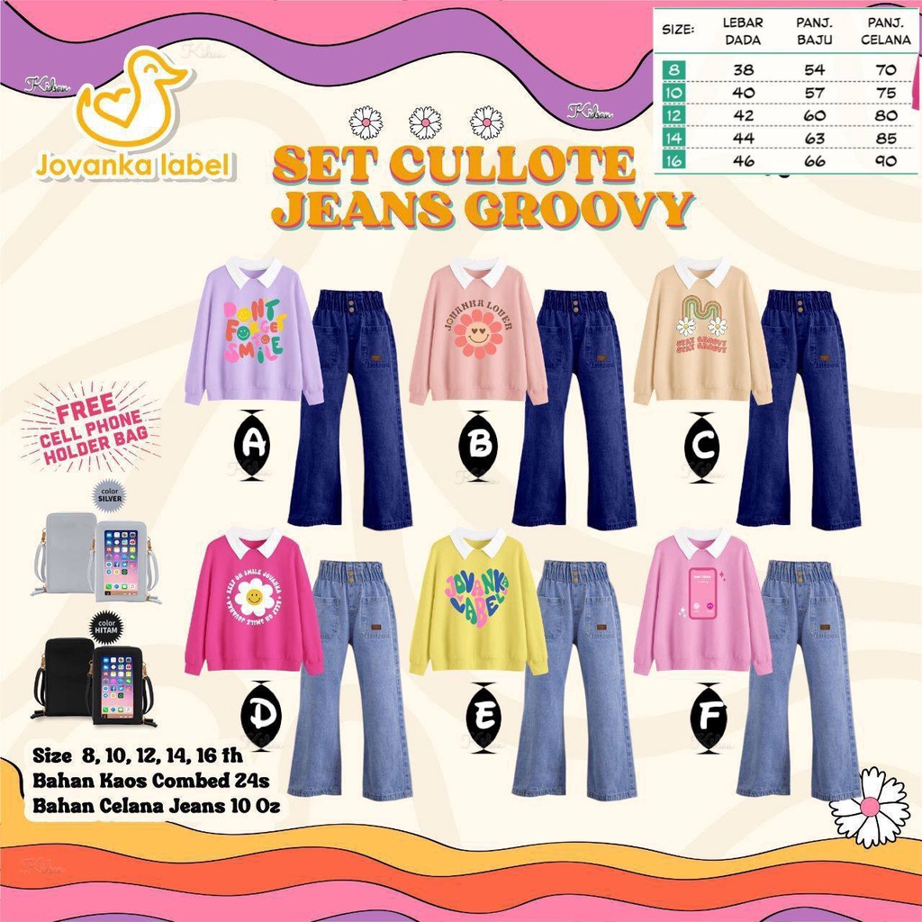 Set Cullote jeans groovy Jovanka