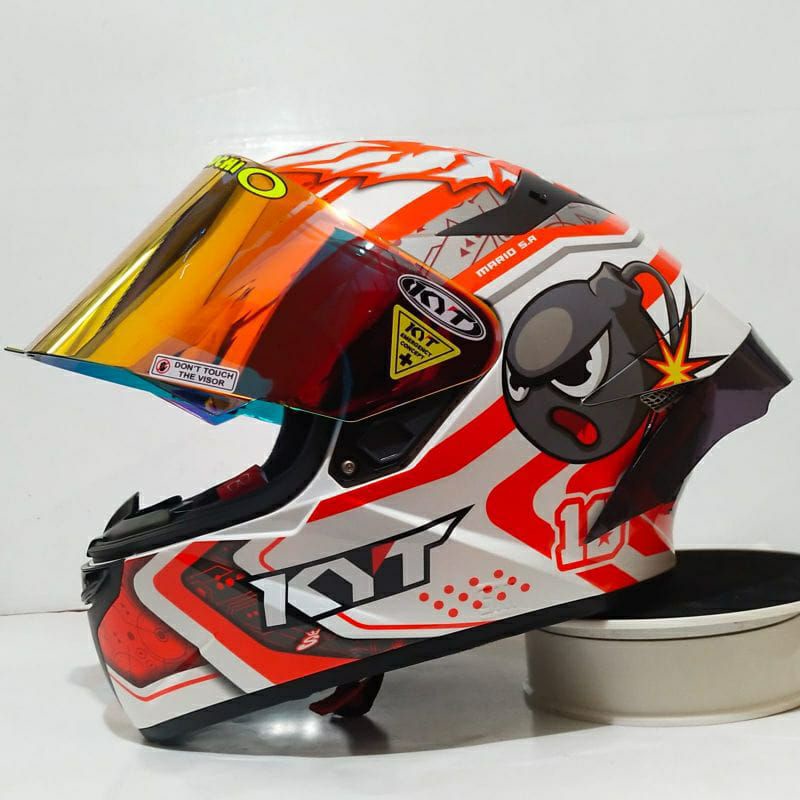 HELM KYT TT COURSE MOTIF SUPER MARIO PAKET GANTENG|kyt ttc