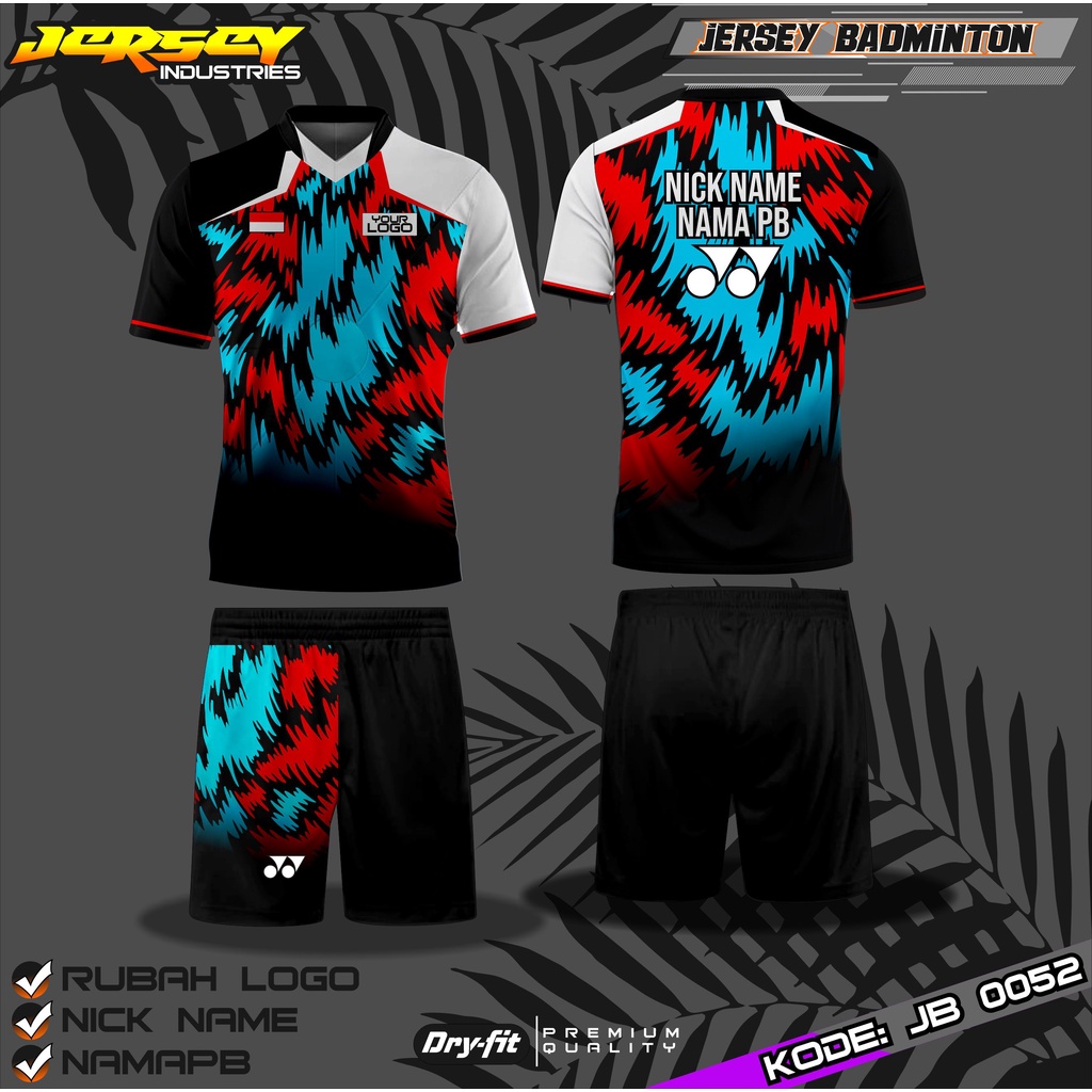 Custom Jersey Team Badminton, Kaos Jersey Desain Keren Bisa Tambah Logo Dan Sponsor, Bisa Custom Des
