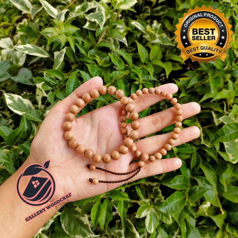 Gelang Kayu Bidara Arab Motif bulat Size 6mm 8mm asli Original