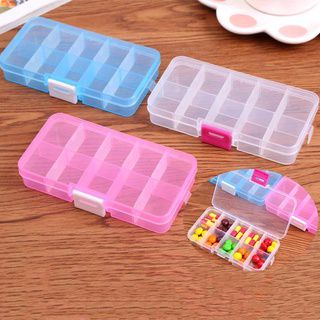 IKILOSHOP Pill Case Kotak Tempat Obat 10 Sekat , Kancing Manik