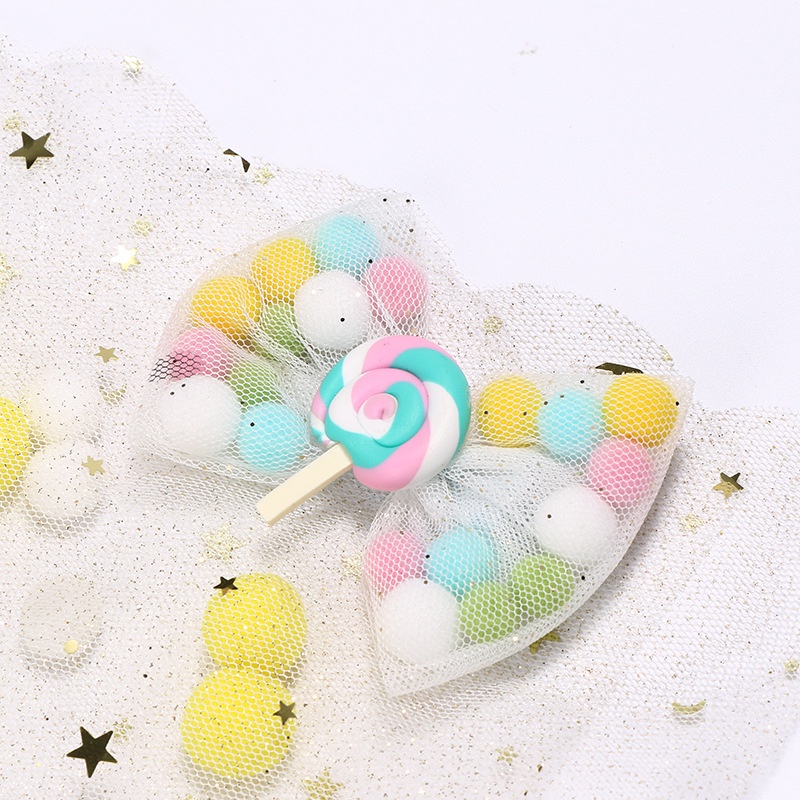 UNICORN LOLLIPOP COLORFUL MESH RIBBON BOW HAIRCLIP HAIRPIN HAIR CLIP PIN GIRL JEPIT JEPITAN AKSESORIS RAMBUT PITA CUTE ANAK TODDLER WARNA WARNI CEWEK PEREMPUAN BOW KOREA KOREAN STYLE