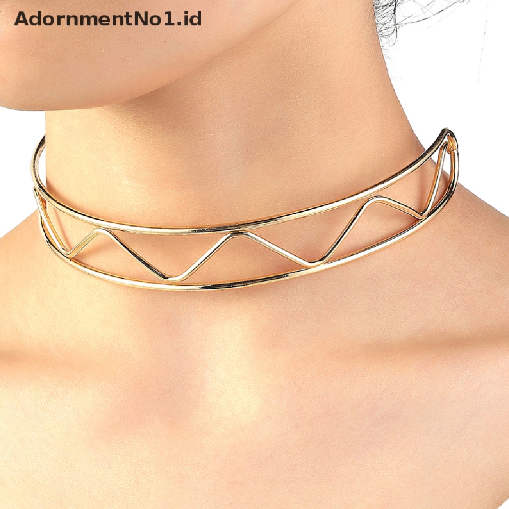 [AdornmentNo1] Kalung Choker Torsi Gaya Punk Sederhana Untuk Wanita Double Metal Line Chokers Dorado Collar Jewelry Gift [ID]