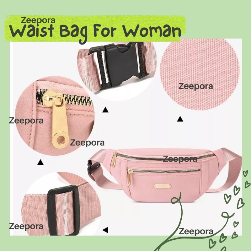 Waistbag Tas selempang wanita cewek mini bahan oxford tahan air import