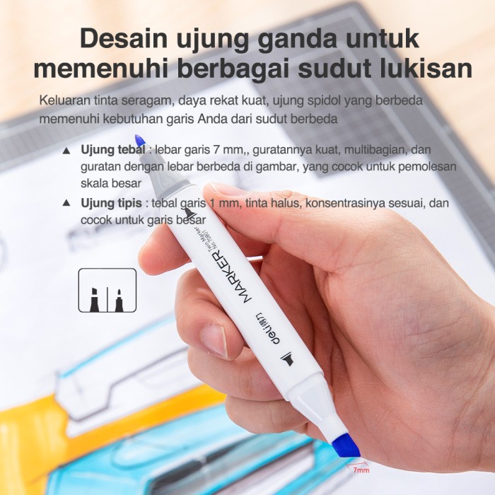 

Terlaris ✨ -Deli spidol 48warna dengan ujung Tip ganda Desain profesional 70801-48- 2.1.23