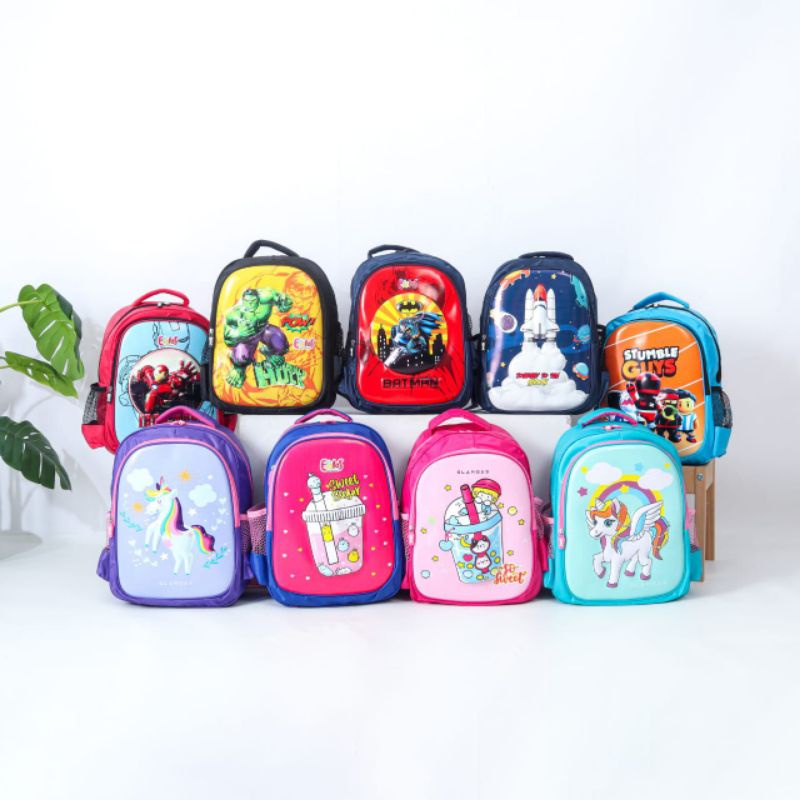 Tas Ransel Anak Sekolah TK Paud School Bag Erglas Embos Timbul