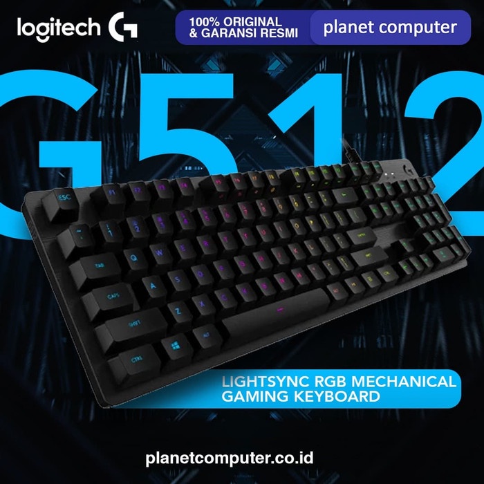 KEYBOARD GAMING LOGITECH G512 CARBON RGB MECHANICAL - GX RED LINEAR