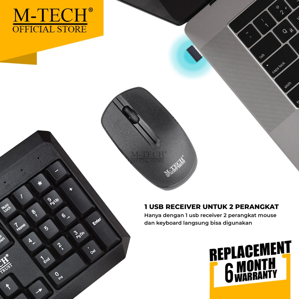 Keyboard Combo Wireless Mtech Original STK04