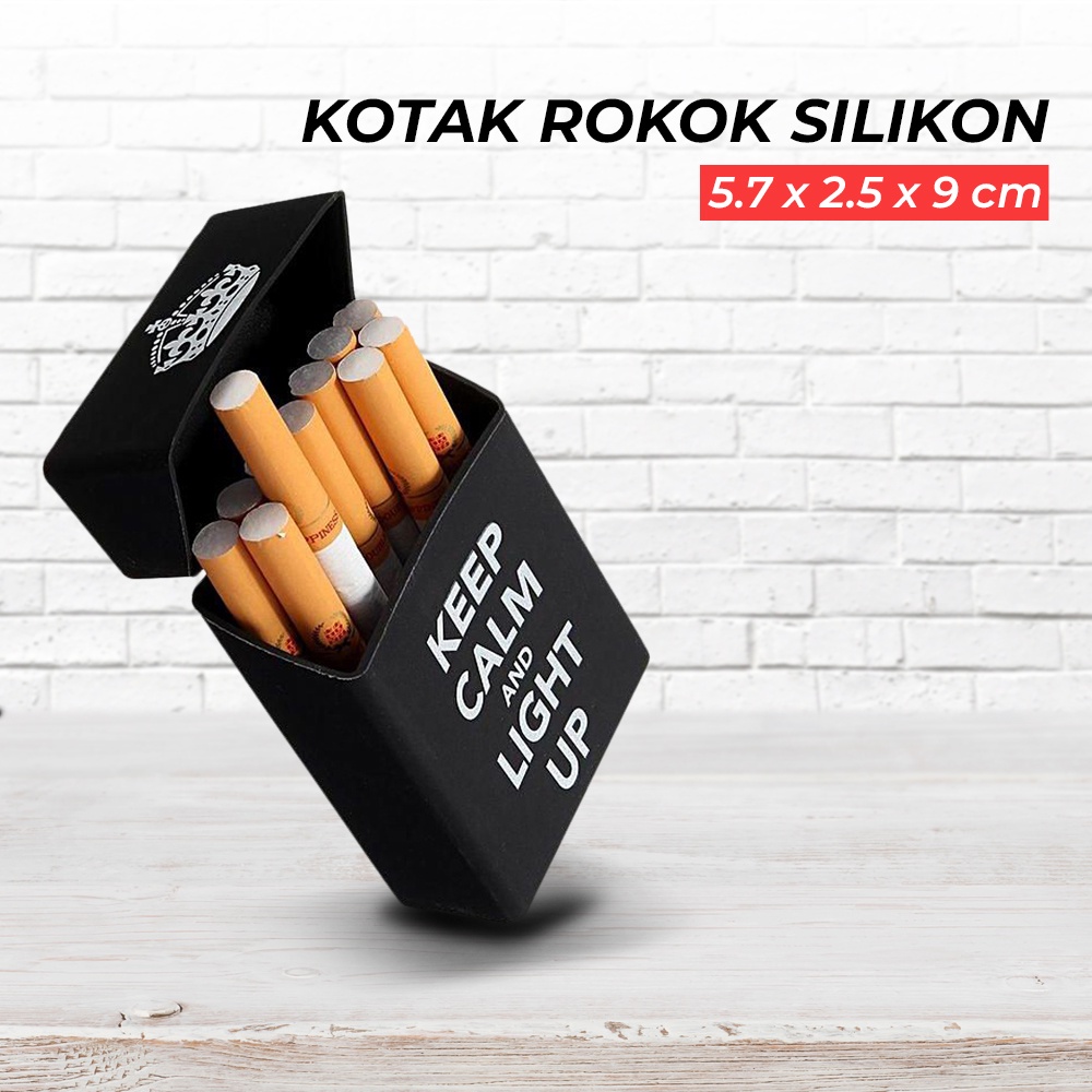 Cover Kotak Rokok Silicone Motif Keep Calm and light Up - OMHA39BK Black