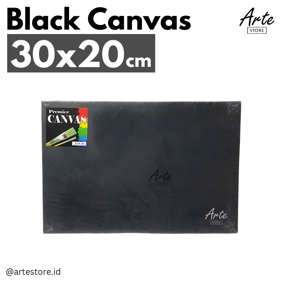 Kanvas Lukis Hitam - Premier Black Canvas 30x20 cm