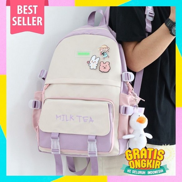Tas Ransel Anak Sd Lucu Murah Aesthetic Korean Style Perempuan Korea Wanita Punggung Anti Air Cewek 
