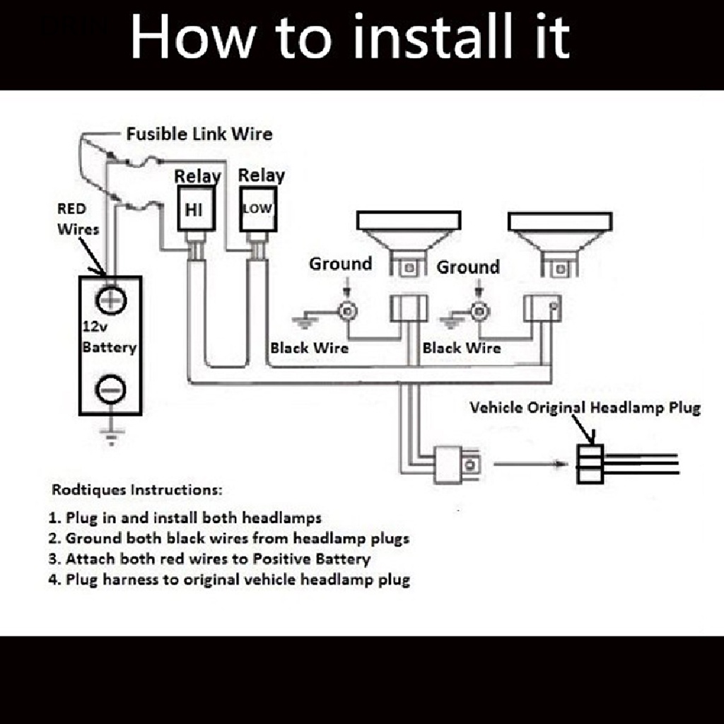 Dr Headlight Wiring Harness Haen Lamp H4 Brightening Grup Cahaya Terang vn