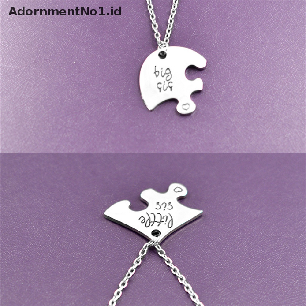 [AdornmentNo1] Trendy Kalung Patah Hati Liontin Puzzle Little Middle Big Sister Famly Chain [ID]