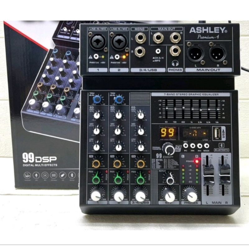 Jual Mixer 4 Channel Ashley Premium 4 Original 99 Effect Bluetooth USB ...