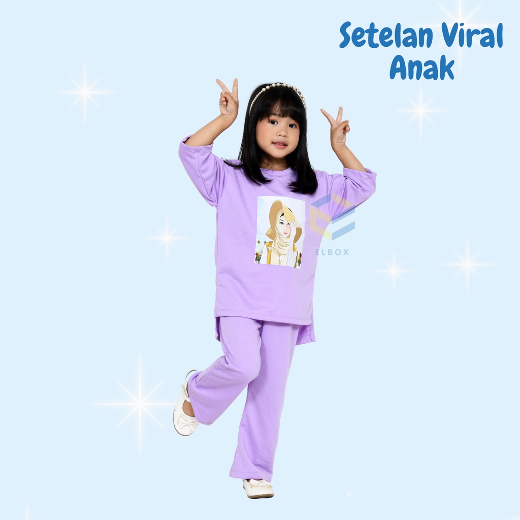 Setelan Anak Viral Junior 7-12 Tahun/Setelan Anak Viral 2022/Stelan Jeje Slebew