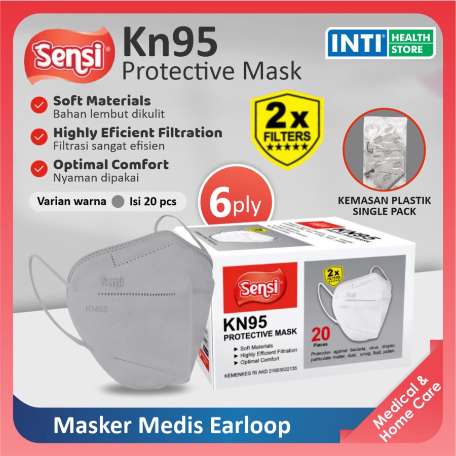 SENSI | Masker Earloop 6 Ply KN95 | Masker Sensi KN95 | Masker Medis