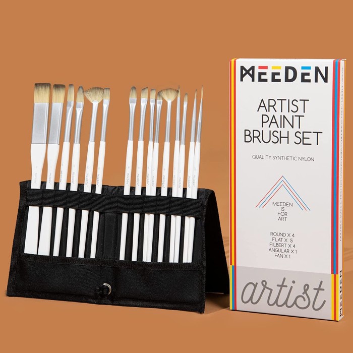 

Meeden Artist Paint Brush Set 15 Synthetic Long Handle