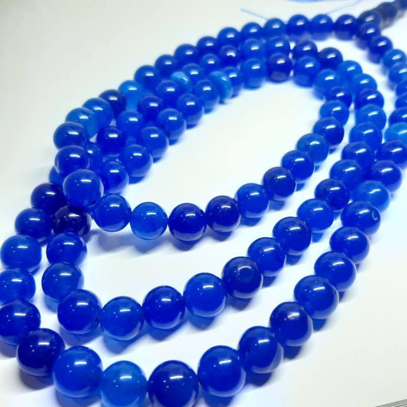 TASBIH BATU BLUE JADE KRISTAL 10MM 99BUTIR