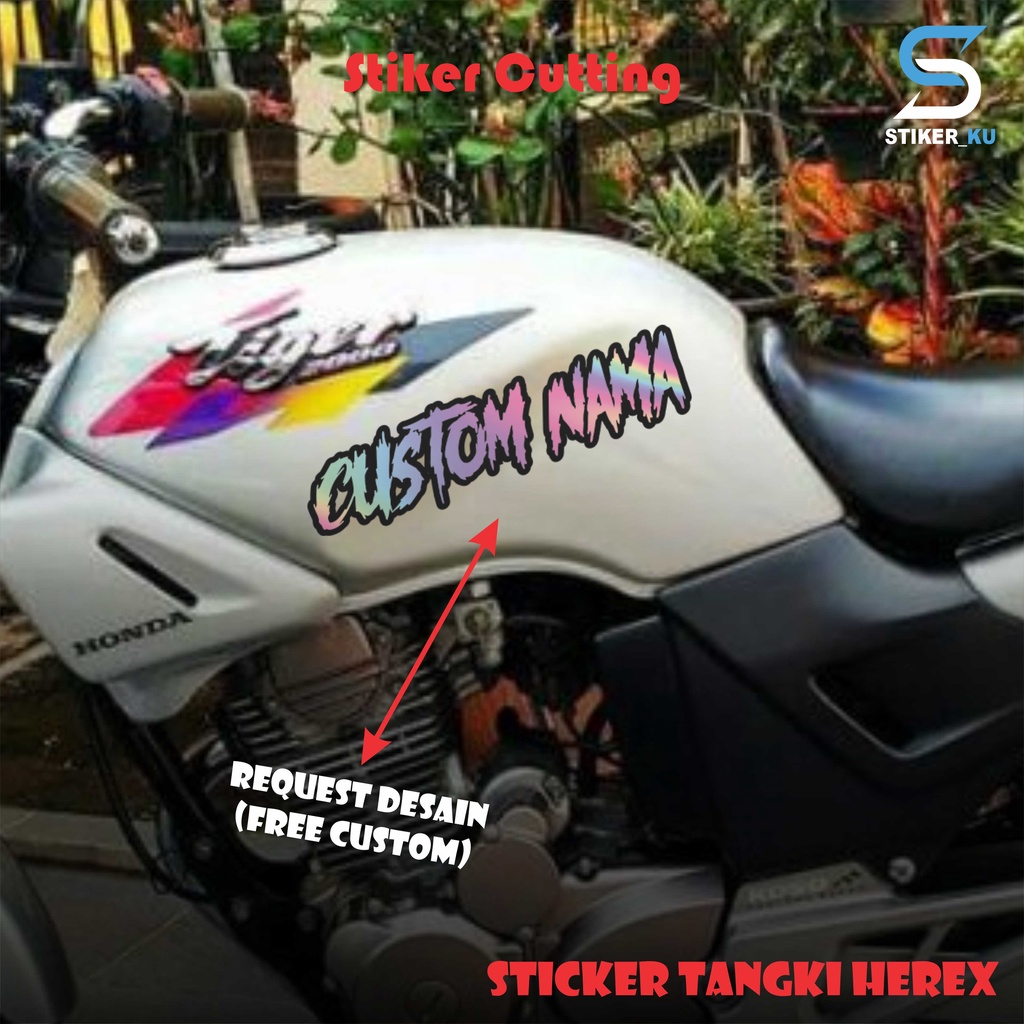 Sticker stiker cutting tangki herex hologram dan hologram list hitam (wajib chat untuk custom nama) 