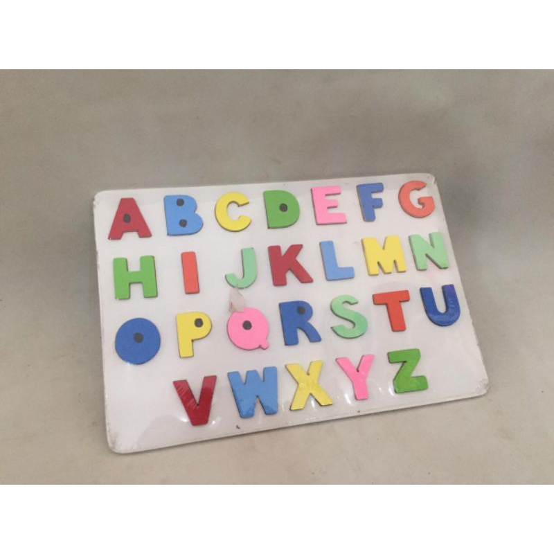 Puzzle Huruf Besar Huruf Timbul | Puzzle Anak | Puzzle Kayu | Puzzle Warna | Mainan Edukasi Anak