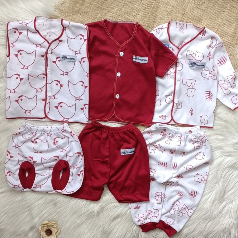 6 pcs Setelan bayi baru lahir 0-3 Bulan