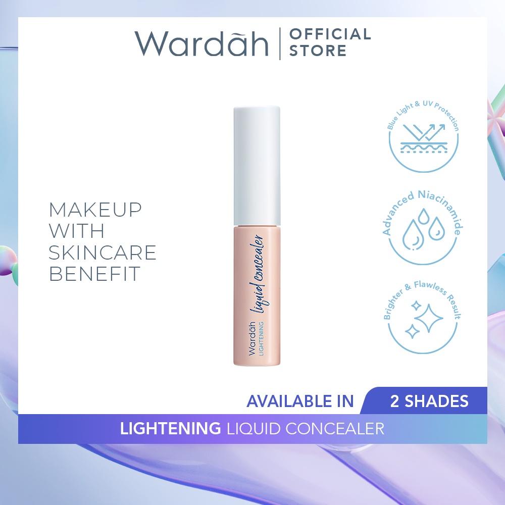 Wardah Lightening Liquid Concealer - Concealer Mencerahkan dan Menyamarkan Noda Hitam di Wajah Yang Tahan Lama dengan Kandungan Skincare