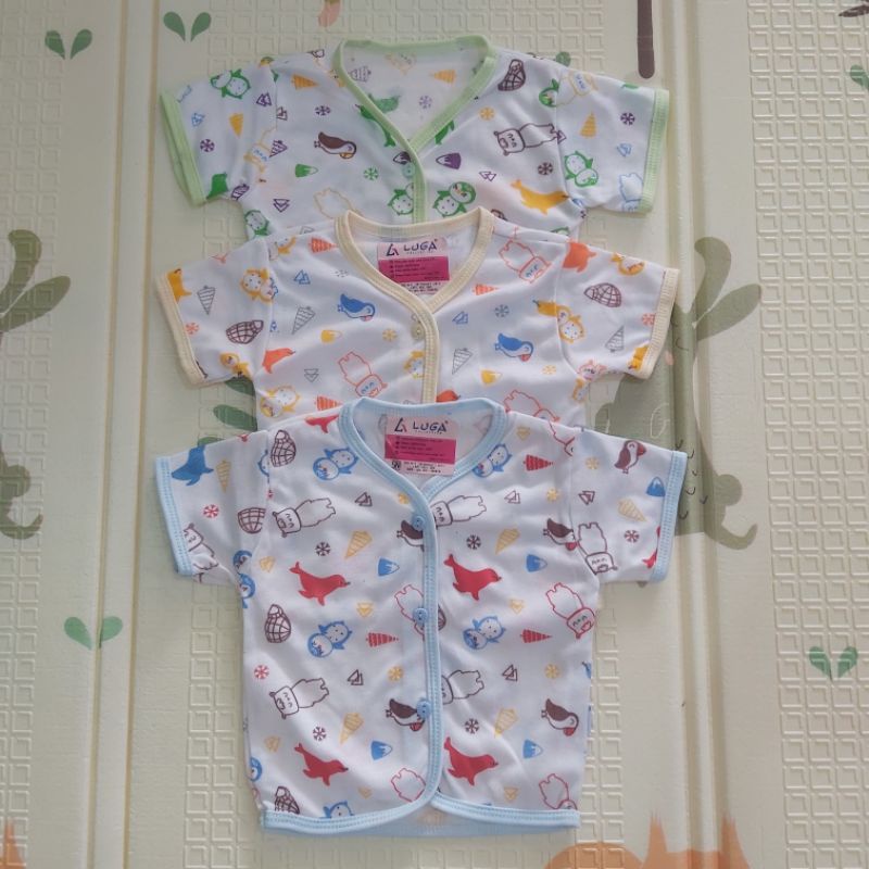 3 pcs Baju Bayi tangan pendek Motif merk  LuGA