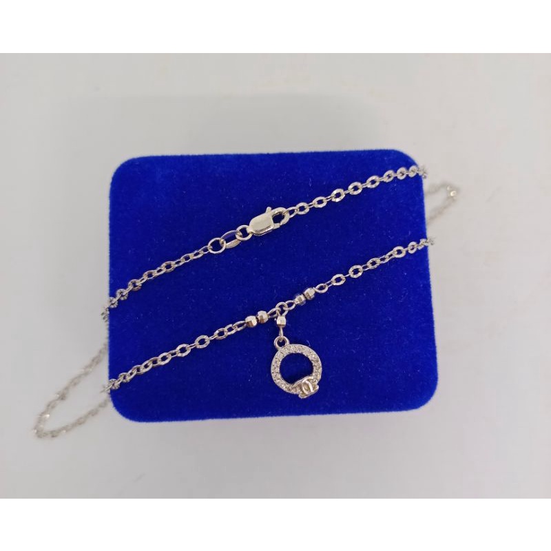 kalung koye anak rantai nori ukir gantungan chan*l bulat mp/perak asli silver 925 lapis emas/perhiasan anak fashion terbaru