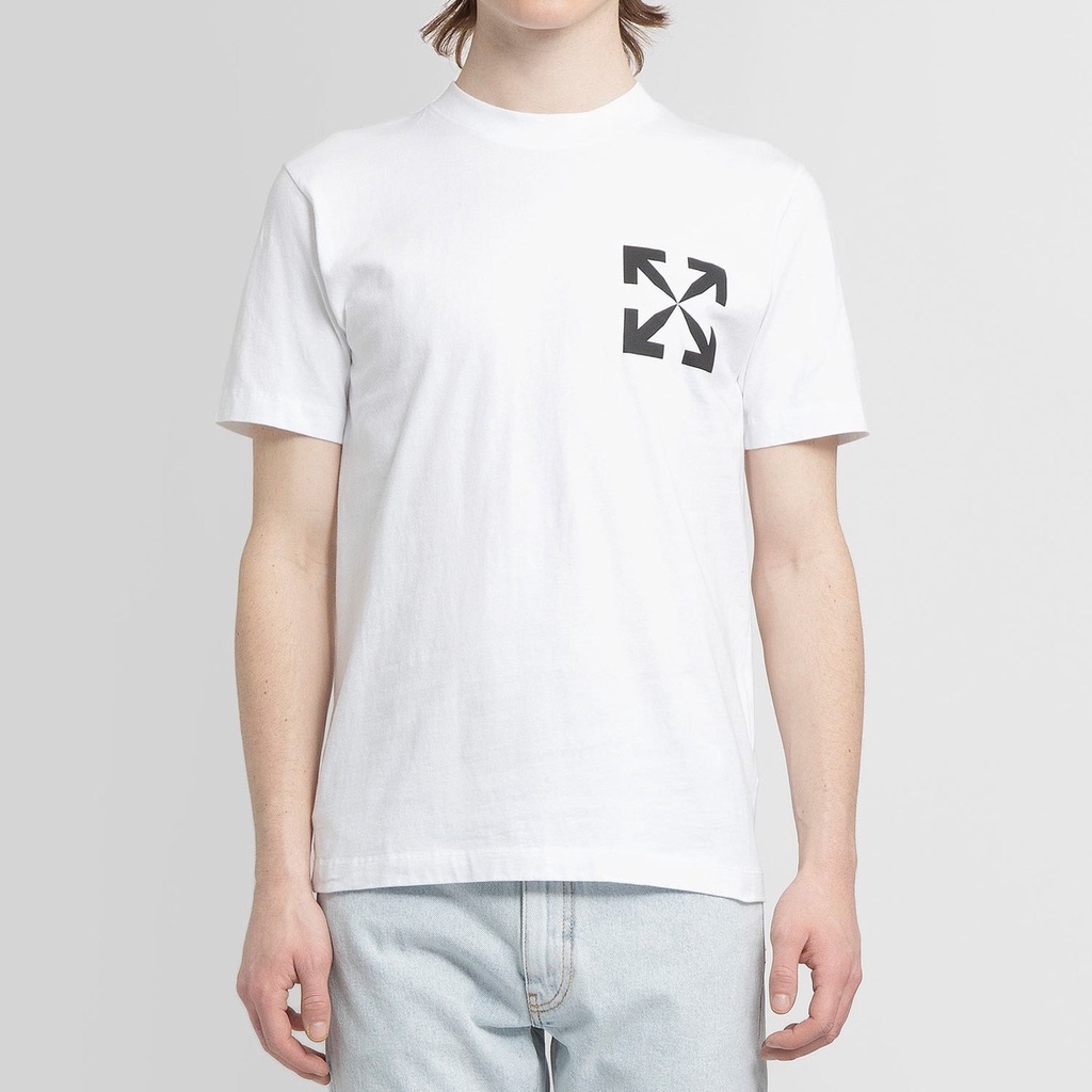 OW Single Arrow Slim Tee White 100% Original