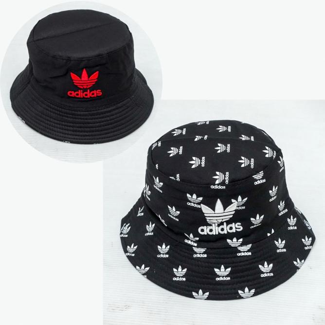 Topi Bucket Hat Adidas Import Mirror / Bucket Hat Bolak Balik