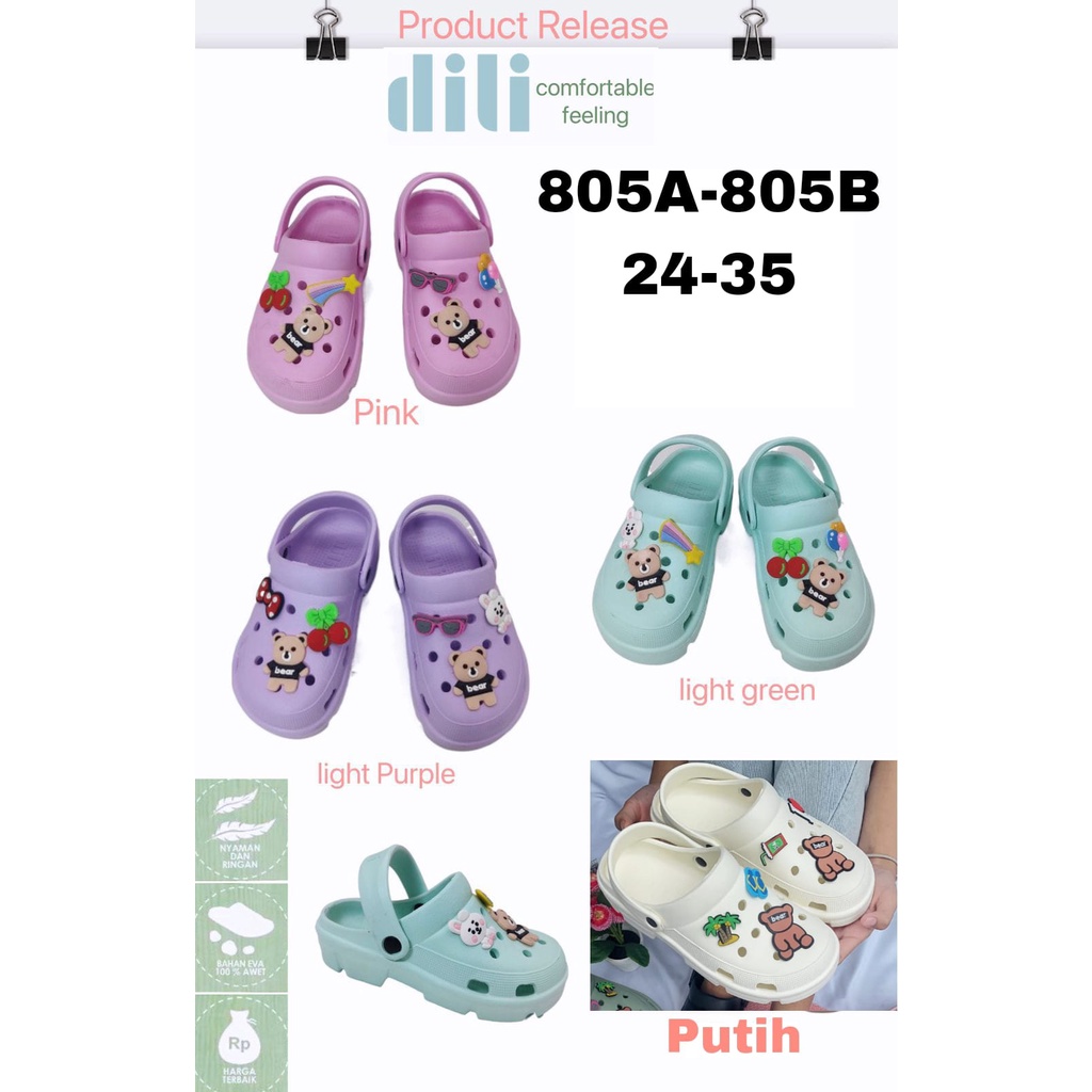 Sandal Baim Fuji Jibits golfer  untuk anak perempuan Kekinian Import 805A-805B (24-35) Sandal Baim Fuji Korean Style