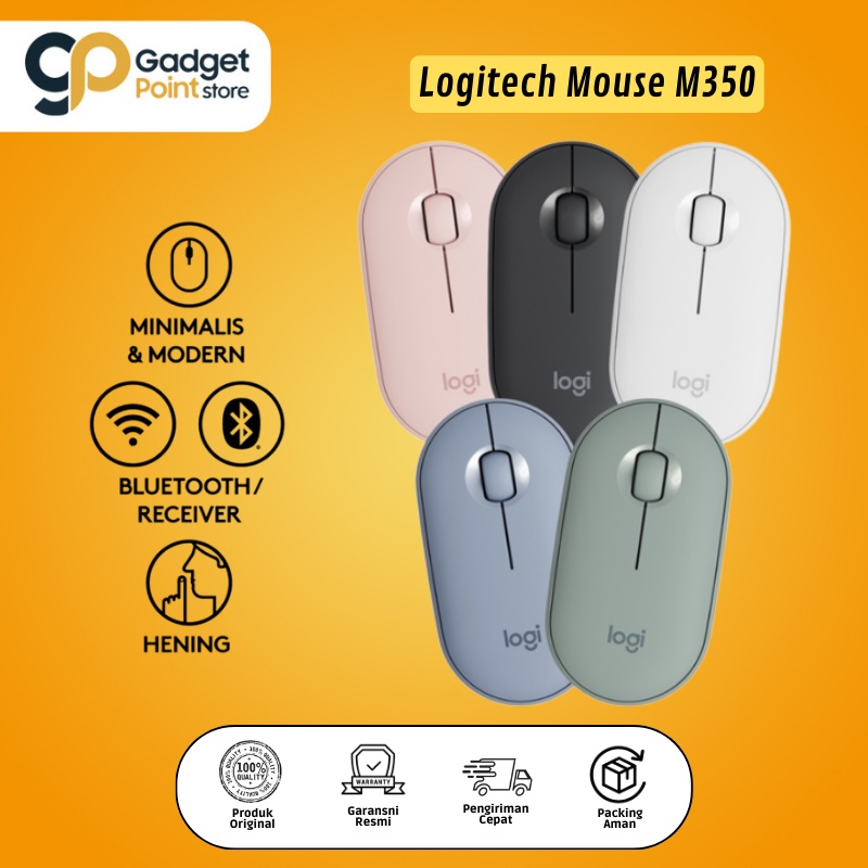 Wireless Mouse | Logitech Pebble Wireless Bluetooth Mouse M350 - Garansi Resmi 1Th