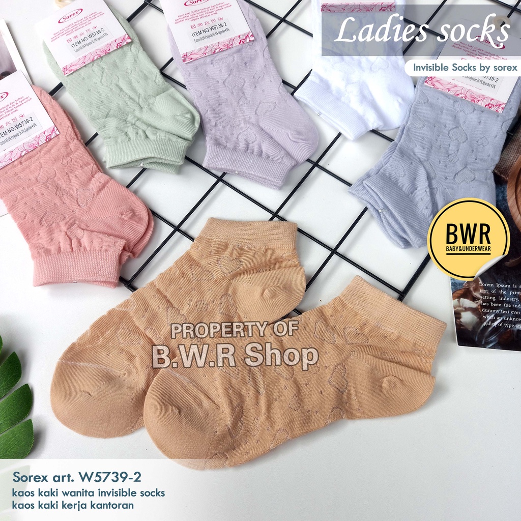 Kaos Kaki Sorex W5739-2 / Kaos Kaki Wanita Pendek Garis garis Sorex 5739 Pilih Warna | Bwr