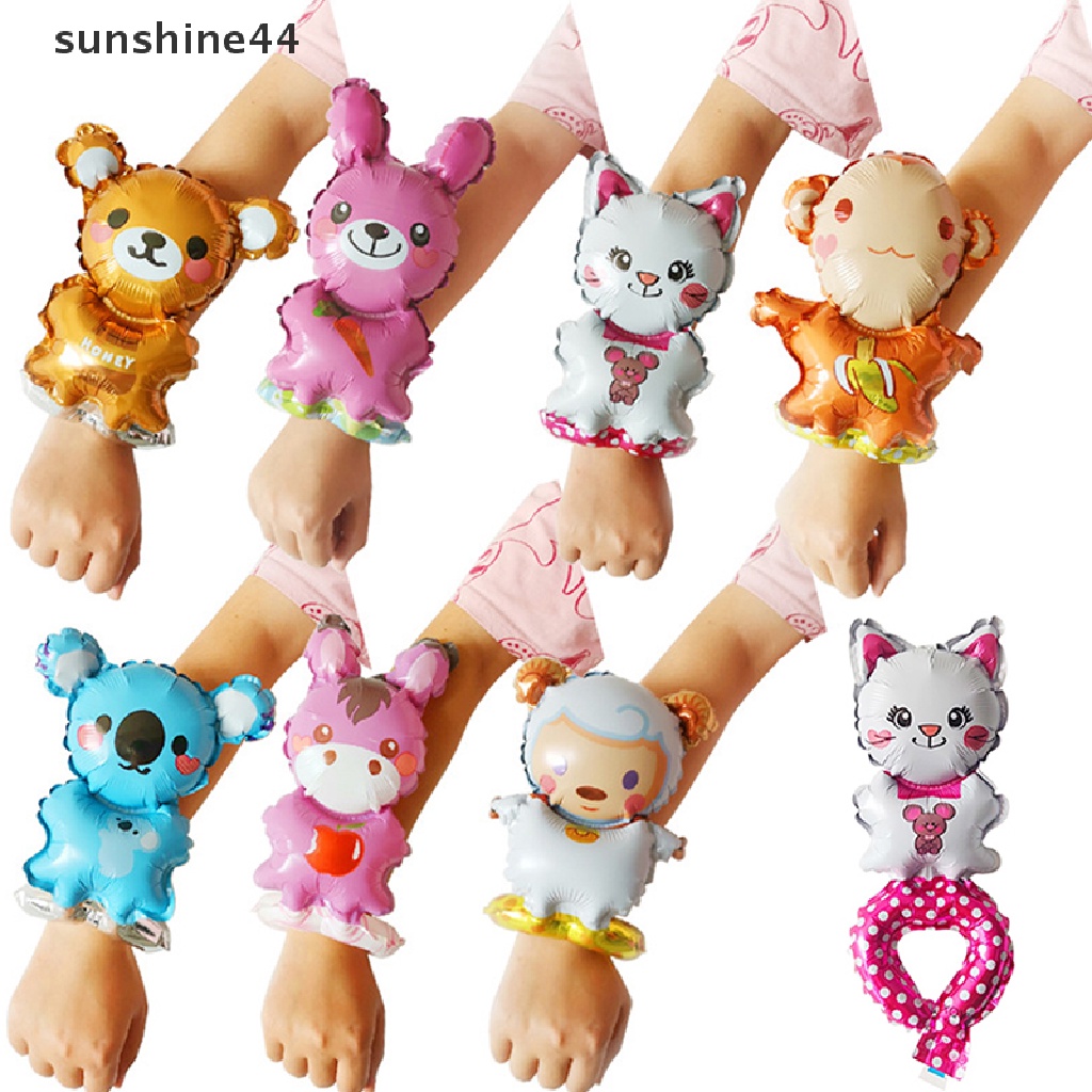 Sunshine 25pcs Lucu Hewan Tangan Memakai Balon Monyet Kelinci Domba Pergelangan Tangan Balon Pesta.