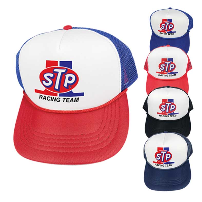 Topi Jaring Trucker Pria Dewasa Vintage Vespa Custom STP Oil Mooneyes (STP RACING TEAM)