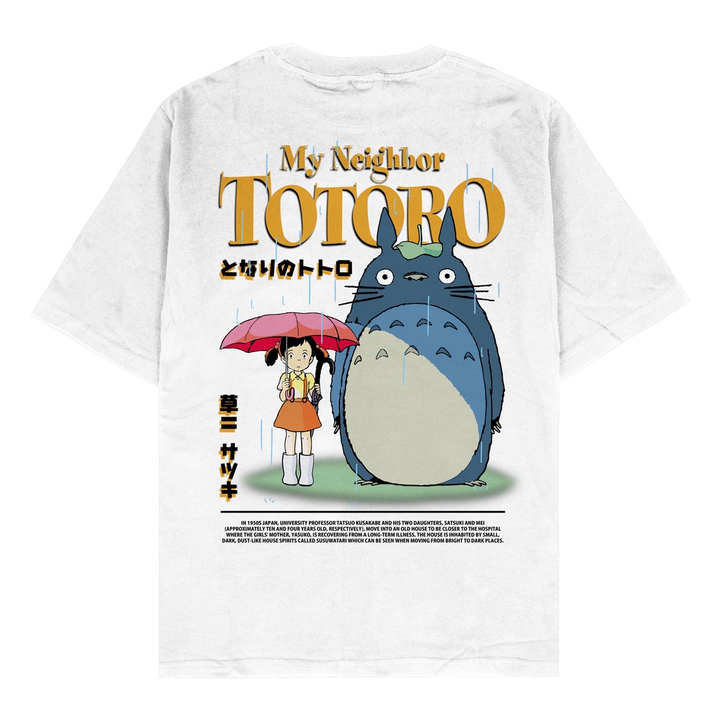 My Neighbour Totoro Rain| Kaos Anime | Baju Anime | Kaos Studio Ghibli | Kaos Totoro | Kaos Ghibli