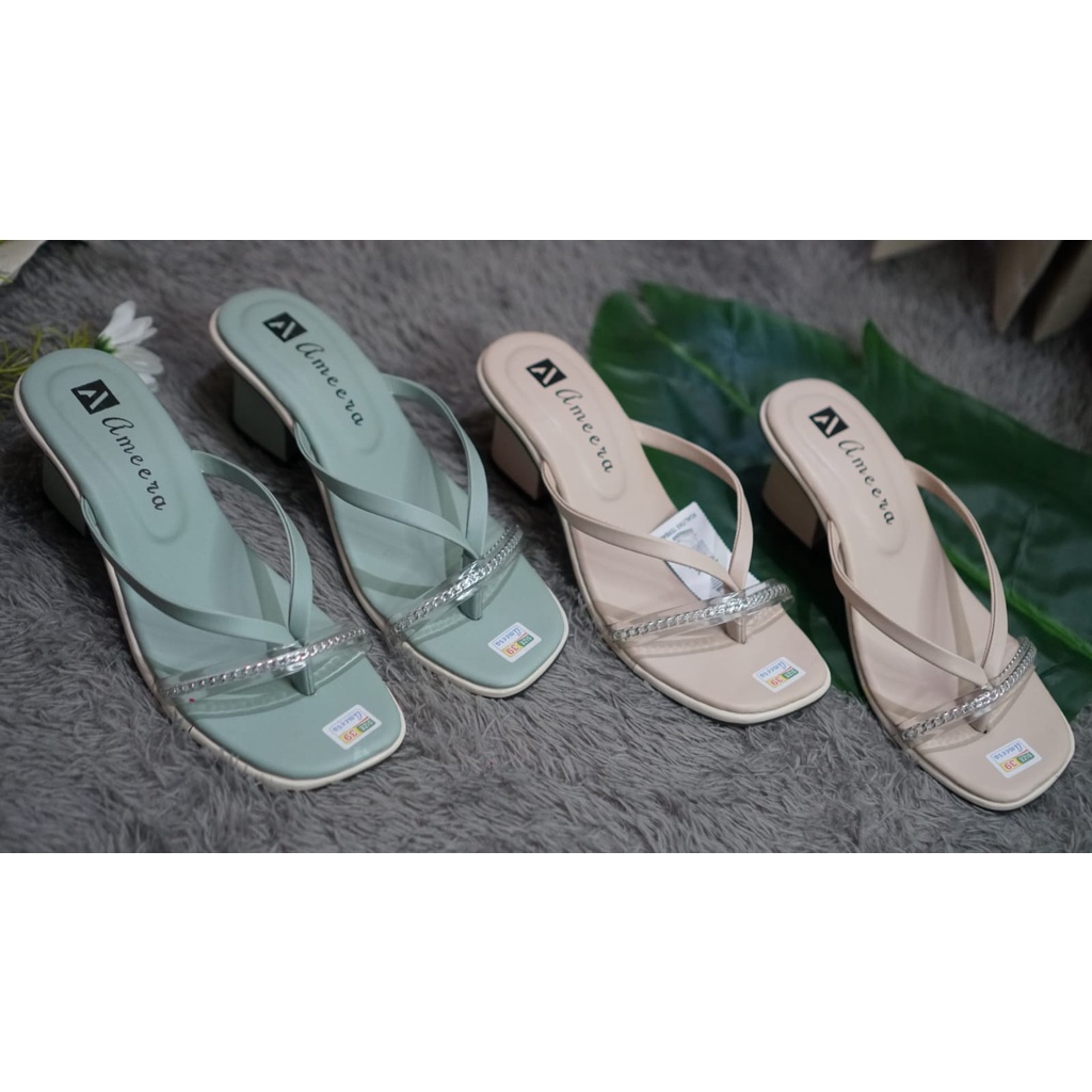 Ameera - Sandal Jepit Wanita Hak Tahu 5cm New Trend 2023