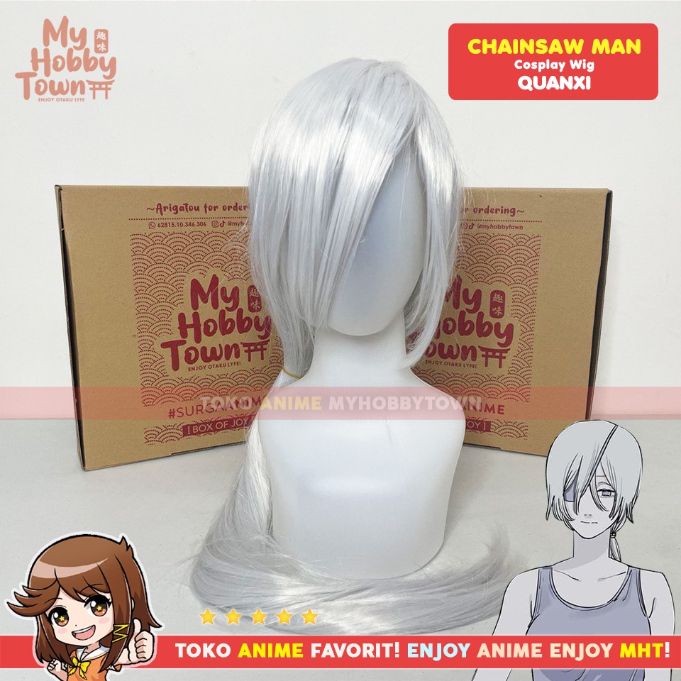 Rambut Palsu Wig Cosplay Anime Chainsaw Man : Quanxi