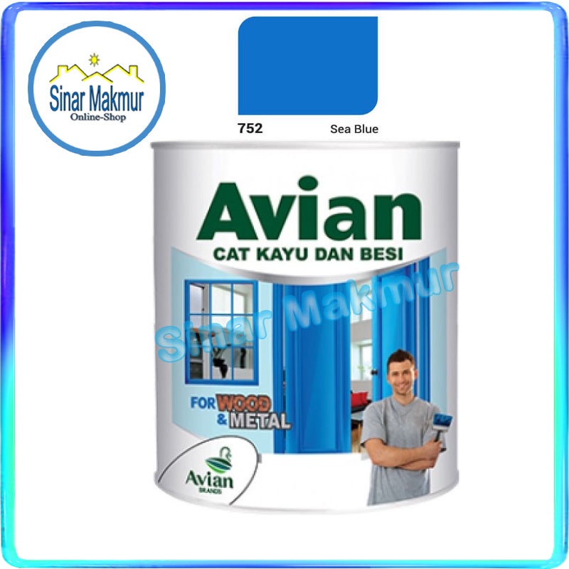 Cat Kayu Besi 1 KG 0,9 Liter 752 Sea Blue (AVIAN)