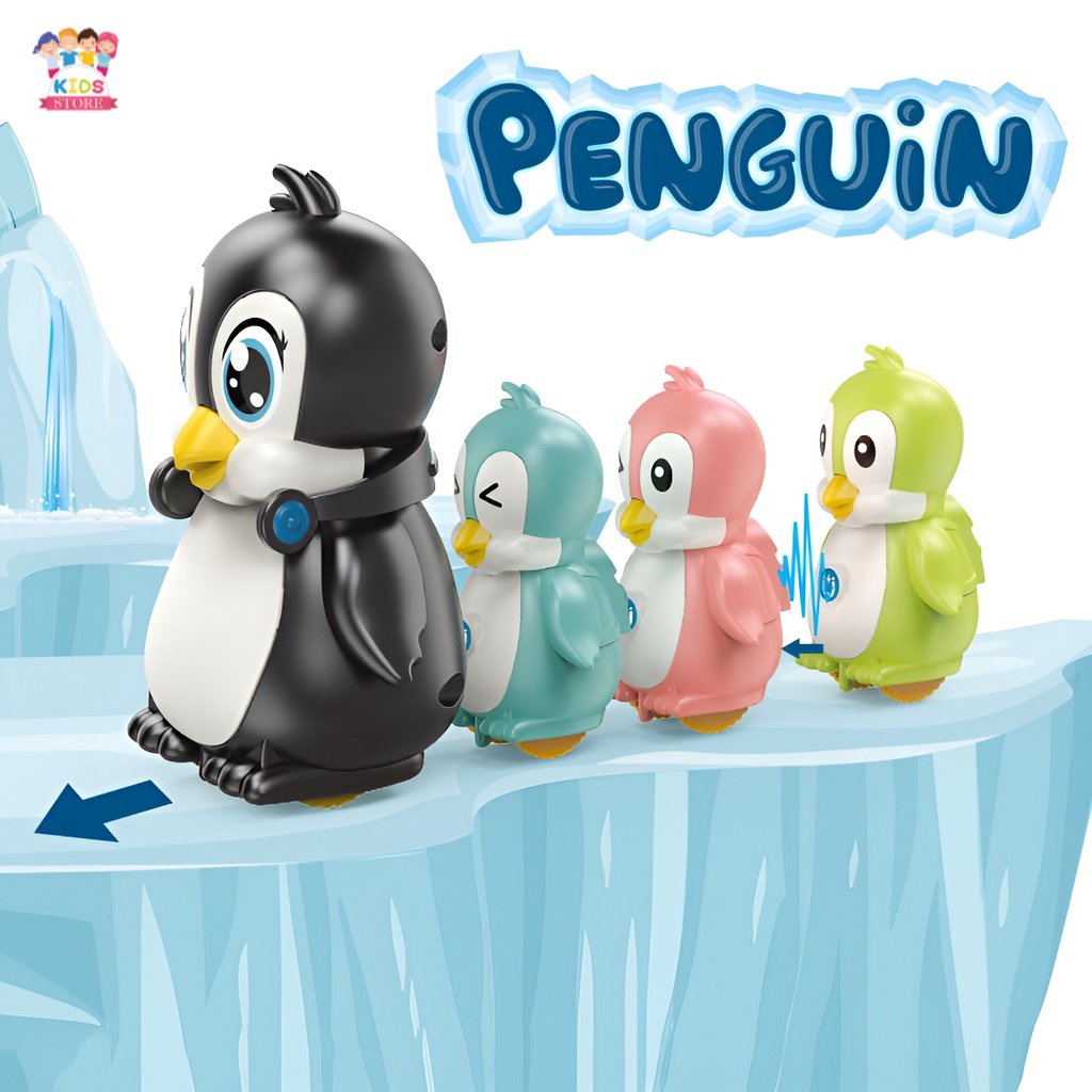 Penguin 4pcs | Musuk Magnet Dan Berjalan | Mainan Anak 1-2-3 Tahun Mainan Edukasi | Hadiah Ulang Tahun Anak Perempuan 1 Tahun