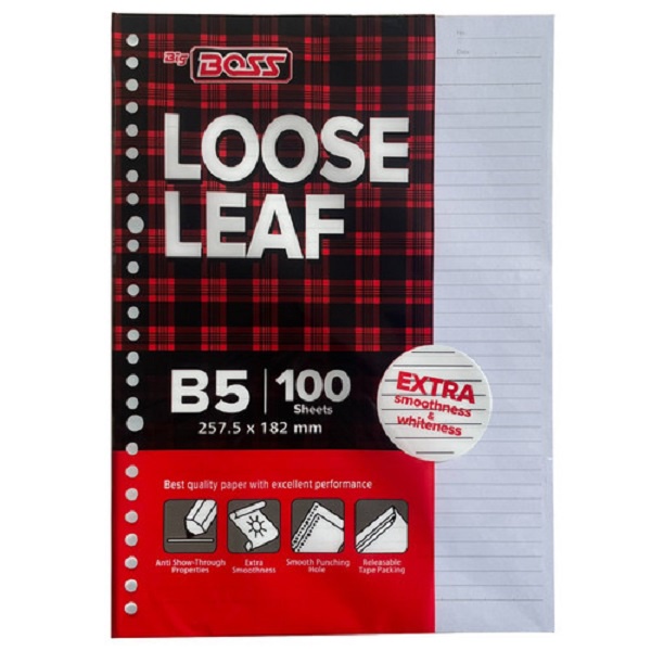 

Loose Leaf Paper Big Boss BBLL 012JK 100 Sheets B5 Size