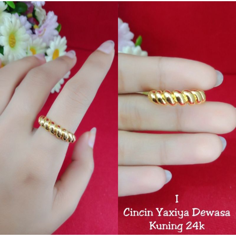 cincin OOO lapis emas 24k