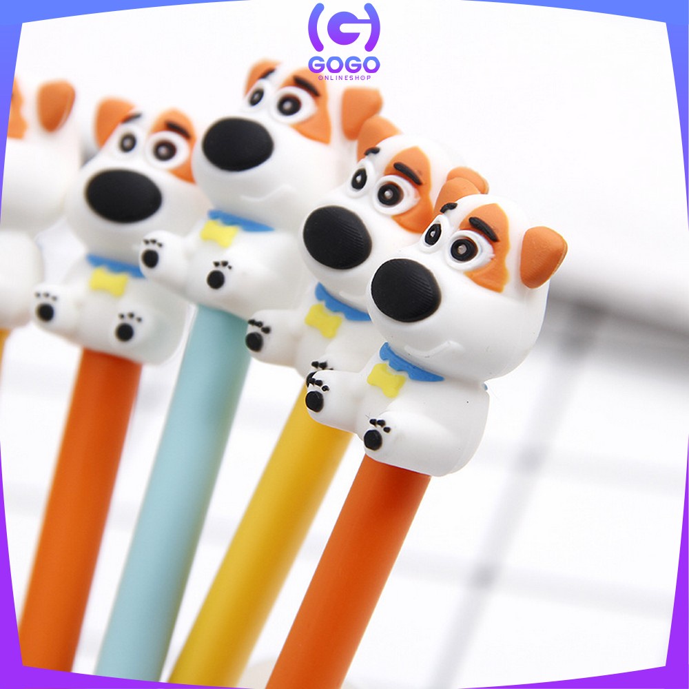 GOGO-A47 Pulpen Gel Karakter Puppy Lucu 0.5mm Motif Polos Korean Style / Alat Tulis Pena Cair Doggie Perlengkapan Sekolah Kantor Ballpoint Import