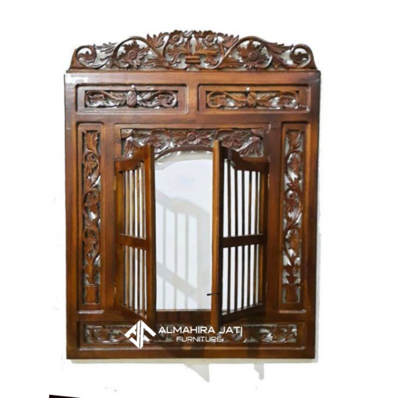 PROMO FIGURA DINDING CERMIN KREPYAK UKIR KAYU JATI || CERMIN DINDING KAYU JATI UKIR