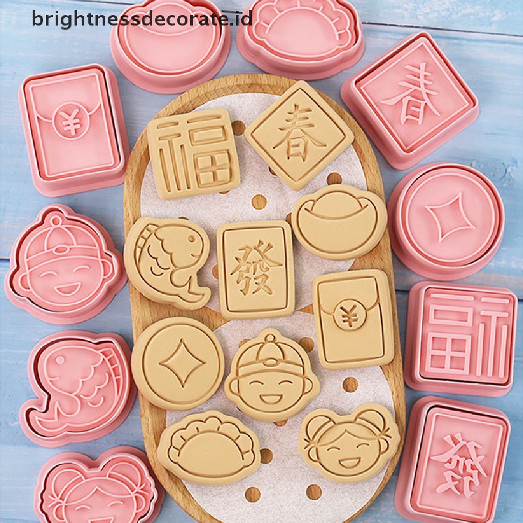 [Birth]8/10Pcs 2023tahun Baru Cina Kartun Biskuit Cetakan Cookie Cutter Baking Mold [ID]